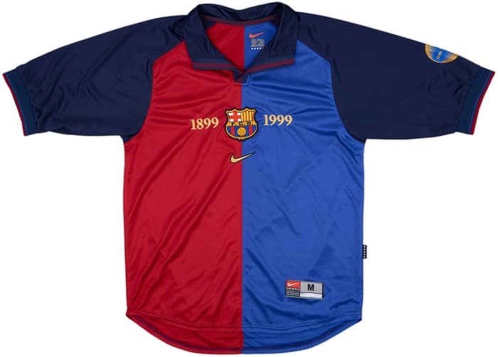 1999-00 Barcelona Centenary Home Shirt Guardiola #4 - 8/10 - (M)