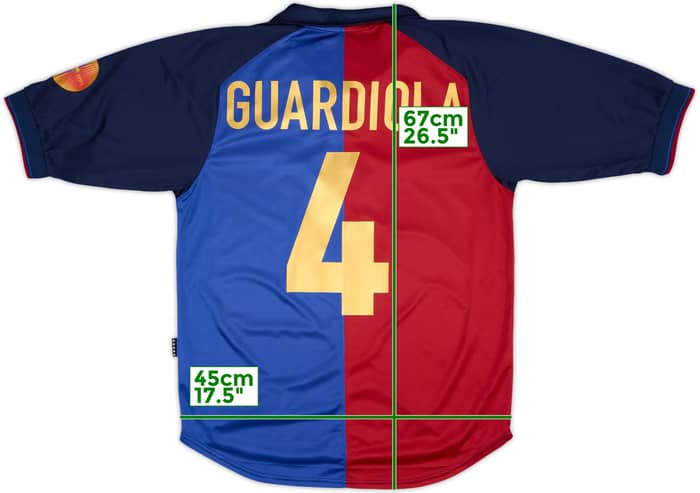 1999-00 Barcelona Centenary Home Shirt Guardiola #4 - 8/10 - (M)