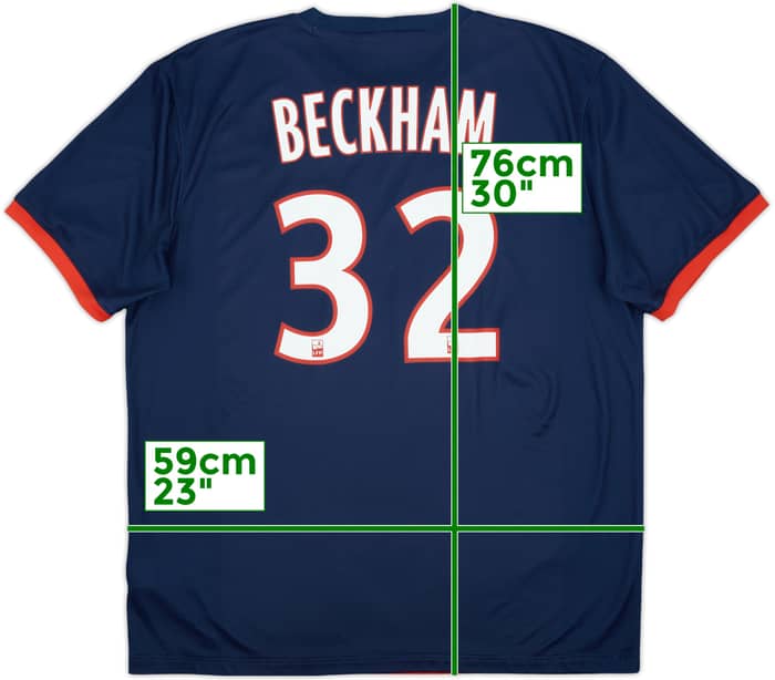 2013-14 Paris Saint-Germain Home Shirt Beckham #32 - 8/10 - (XL)