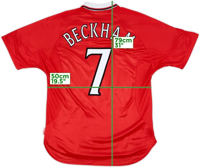 1997-00 Manchester United CL Shirt Beckham #7 - 8/10 - (XL)