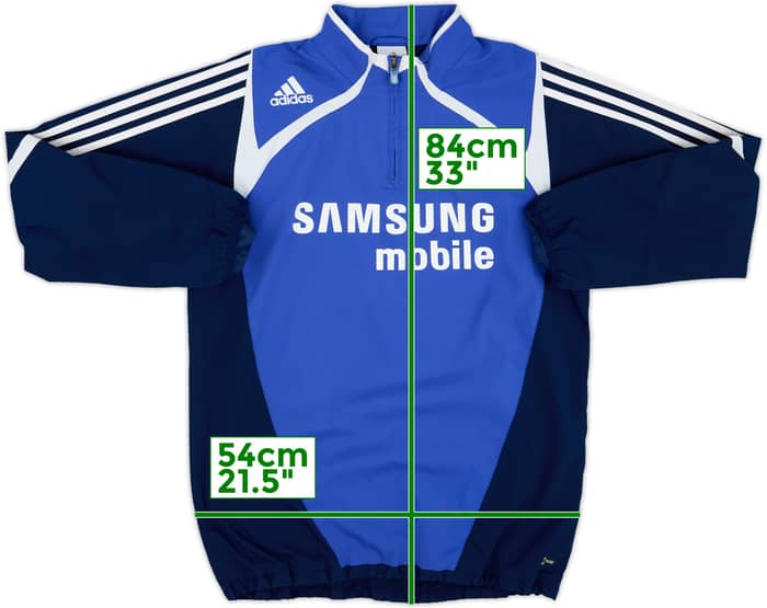 2007-08 Chelsea adidas 1/4 Zip Drill Top - 8/10 - (M)