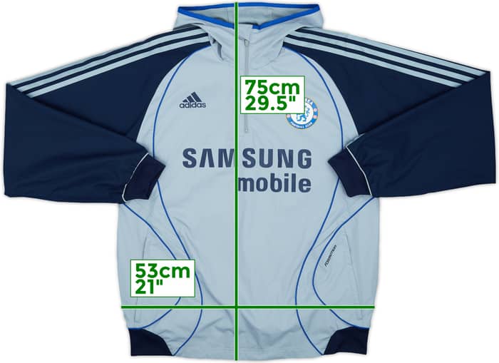 2006-07 Chelsea adidas 1/4 Zip Hooded Drill Top - 8/10 - (M)