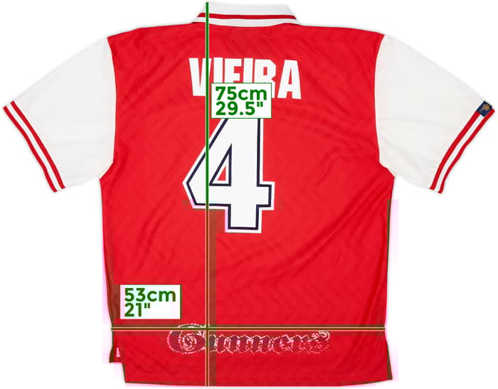 1996-98 Arsenal Home Shirt Vieira #4 - 6/10 - (XL)