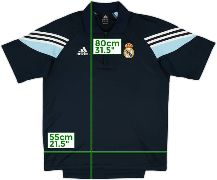 2003-04 Real Madrid adidas 1/4 Zip Polo Shirt - 9/10 - (L/XL)