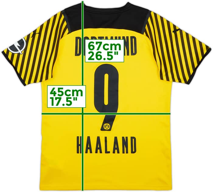 2021-22 Borussia Dortmund Home Shirt Haaland #9 - 7/10 - (S)