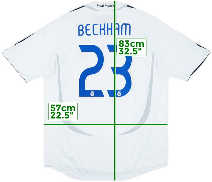 2006-07 Real Madrid Home Shirt Beckham #23 - 6/10 - (XL)