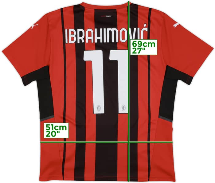 2021-22 AC Milan Home Shirt Ibrahimovic #11 - 9/10 - (L)