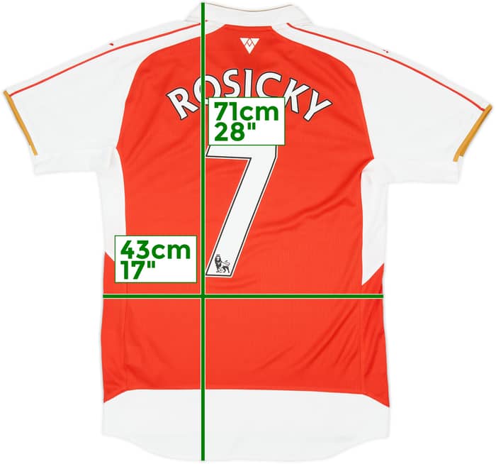 2015-16 Arsenal Home Shirt Rosicky #7 - 7/10 - (XS)