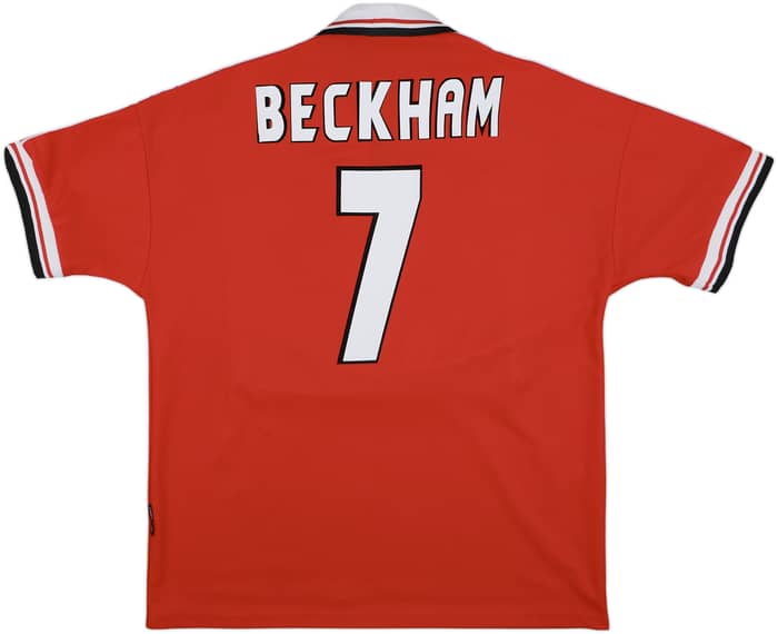 1998-00 Manchester United Home Shirt Beckham #7 - 8/10 - (XL)