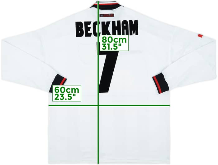 1997-99 Manchester United Away L/S Shirt Beckham #7 - 9/10 - (XXL)