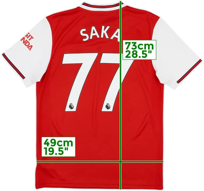2019-20 Arsenal Home Shirt Saka #77 - 9/10 - (M)