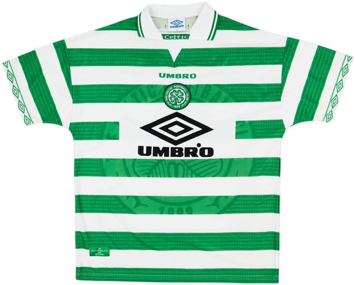 1997-99 Celtic Home Shirt Larsson #7 - 9/10 - (XL)