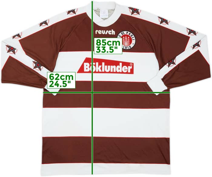 1995-96 St Pauli Home L/S Shirt - 7/10 - (XL/XXL)