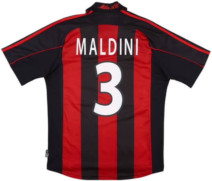2000-02 AC Milan Home Shirt Maldini #3 - 8/10 - (M)
