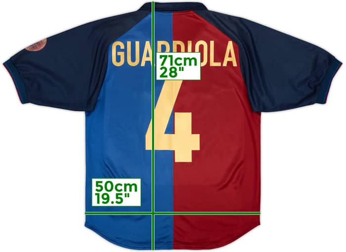 1999-00 Barcelona Centenary Home Shirt Guardiola #4 - 7/10 - (S)
