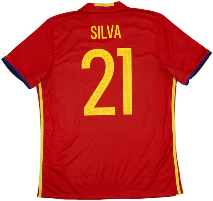 2016-17 Spain Home Shirt Silva #21 - 7/10 - (L)