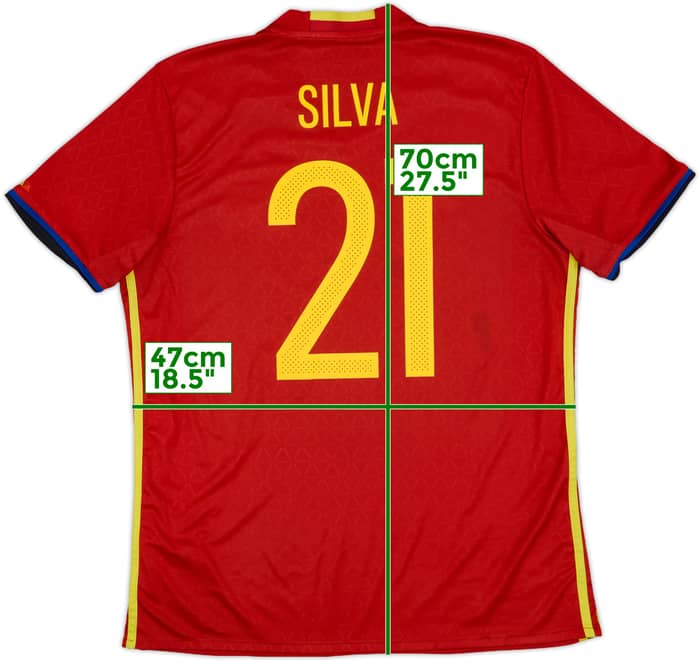 2016-17 Spain Home Shirt Silva #21 - 7/10 - (L)