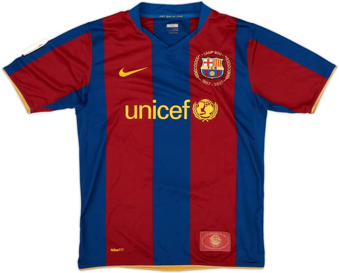 2007-08 Barcelona Home Shirt - 6/10 - (L.Boys)
