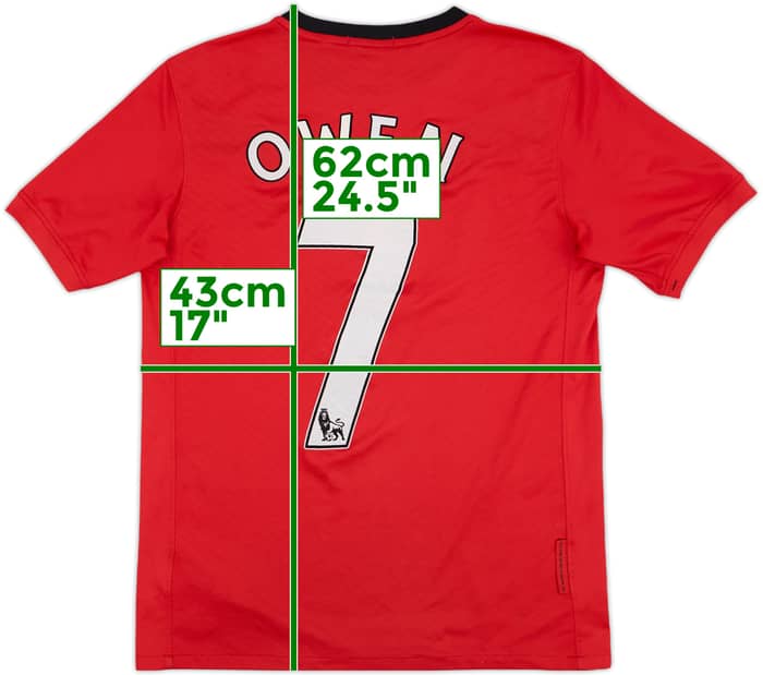 2009-10 Manchester United Home Shirt Owen #7 - 6/10 - (XL.Boys)