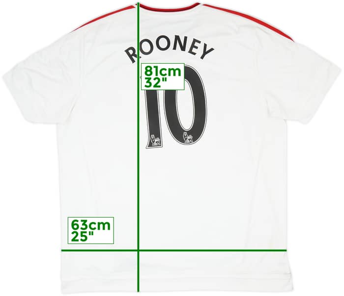 2015-16 Manchester United Away Shirt Rooney #10 - 7/10 - (XXL)