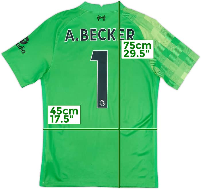 2021-22 Liverpool GK S/S Shirt A.Becker #1 - 8/10 - (S)