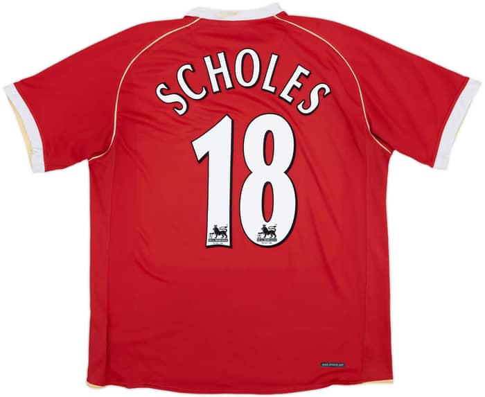 2006-07 Manchester United Home Shirt Scholes #18 - 6/10 - (L)