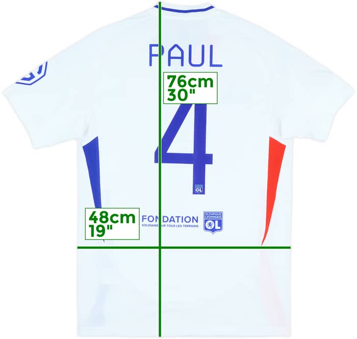 2024-25 Lyon Match Issue Europa League Home Shirt Paul #4