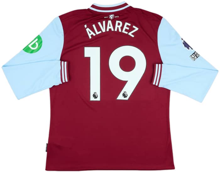2024-25 West Ham Match Issue Home L/S Shirt Alvarez #19