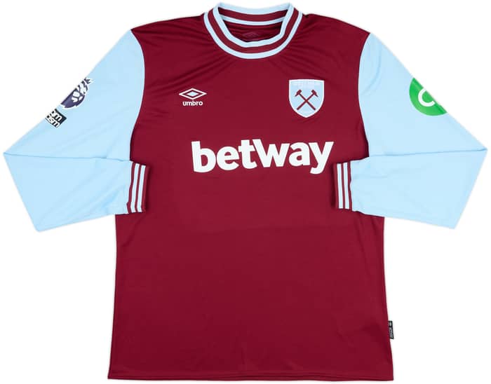 2024-25 West Ham Match Issue Home L/S Shirt Alvarez #19