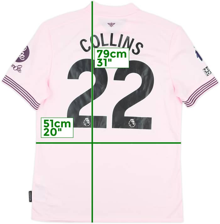 2024-25 Brentford Match Issue Away Shirt Collins #22