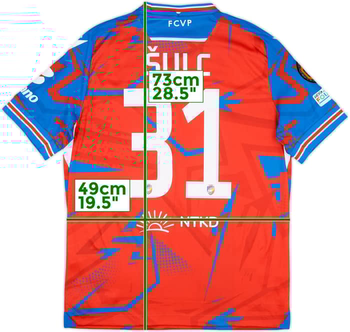 2024-25 Viktoria Plzen Match Issue Europa League Home Shirt Sulc #31