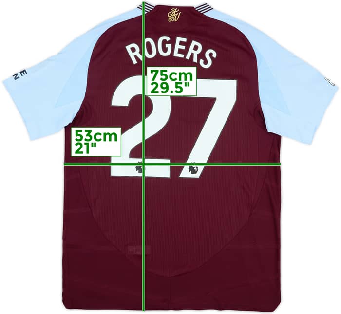 2024-25 Aston Villa Match Issue Home Shirt Rogers #27