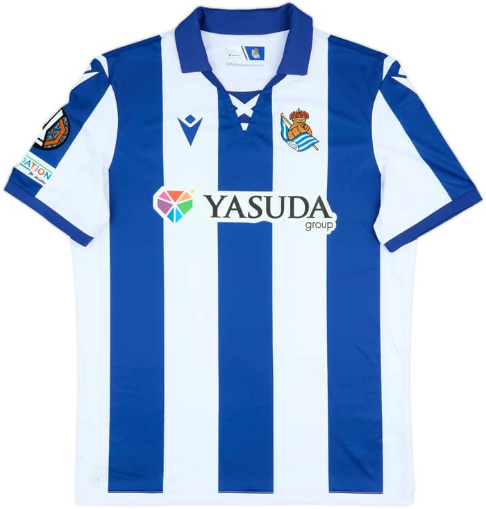 2024-25 Real Sociedad Match Worn Home Shirt Oskarsson #9