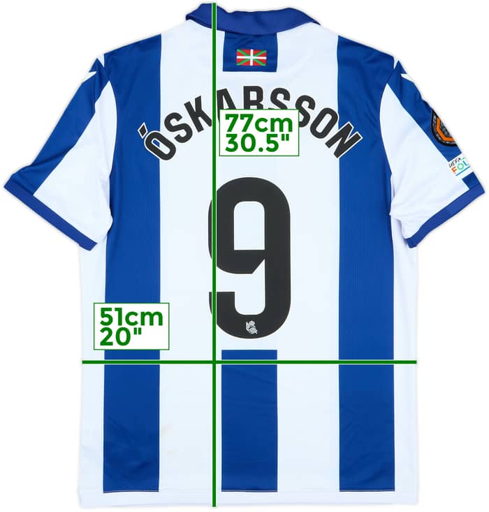 2024-25 Real Sociedad Match Worn Home Shirt Oskarsson #9
