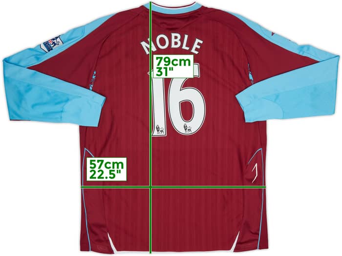 2007-08 West Ham Home L/S Shirt Noble #16 - 4/10 - (XL)