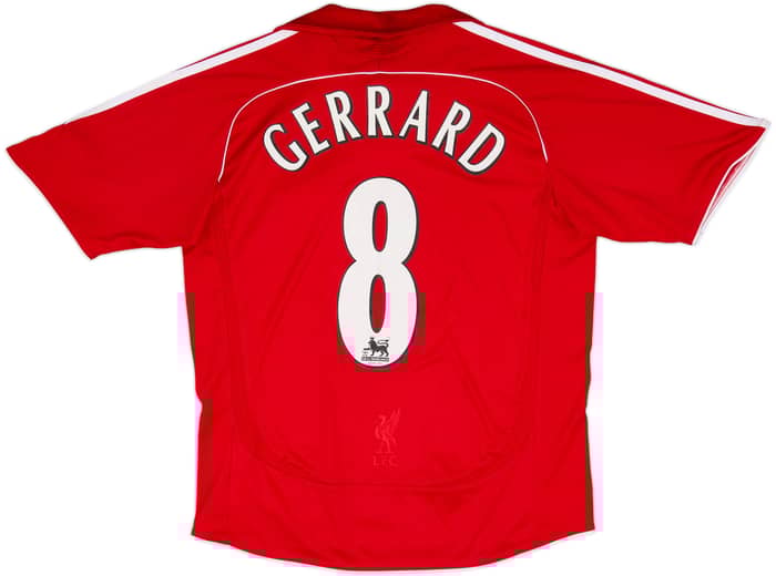 2006-08 Liverpool Home Shirt Gerrard #8 - 6/10 - (XL.Boys)