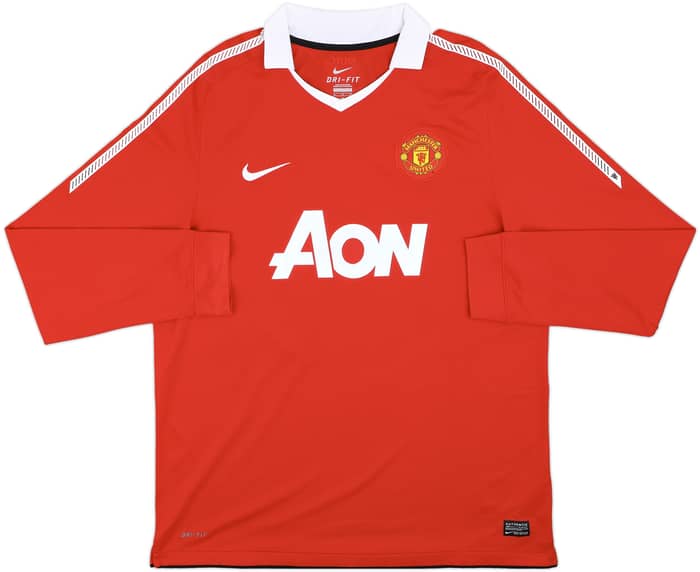 2010-11 Manchester United Home L/S Shirt Rooney #10 - 9/10 - (XL)