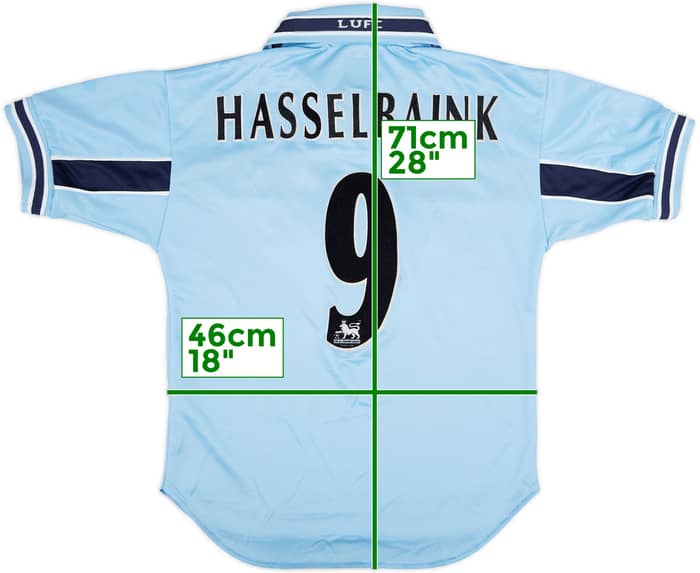 1999-00 Leeds United Away Shirt Hasselbaink #9 - 6/10 - (L.Boys)