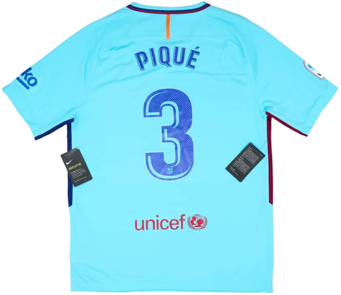 2017-18 Barcelona Away Shirt Pique #3 (L)