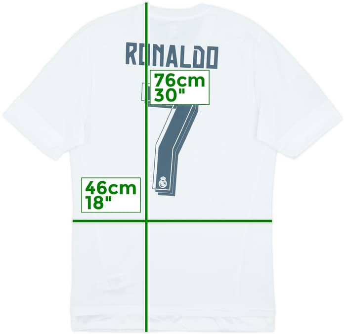 2015-16 Real Madrid Authentic Home Shirt Ronaldo #7 - 6/10 - (L)