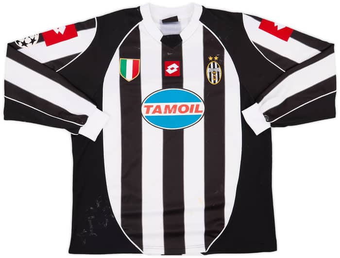 2002-03 Juventus Match Issue Champions League Home L/S Shirt Trezeguet #17