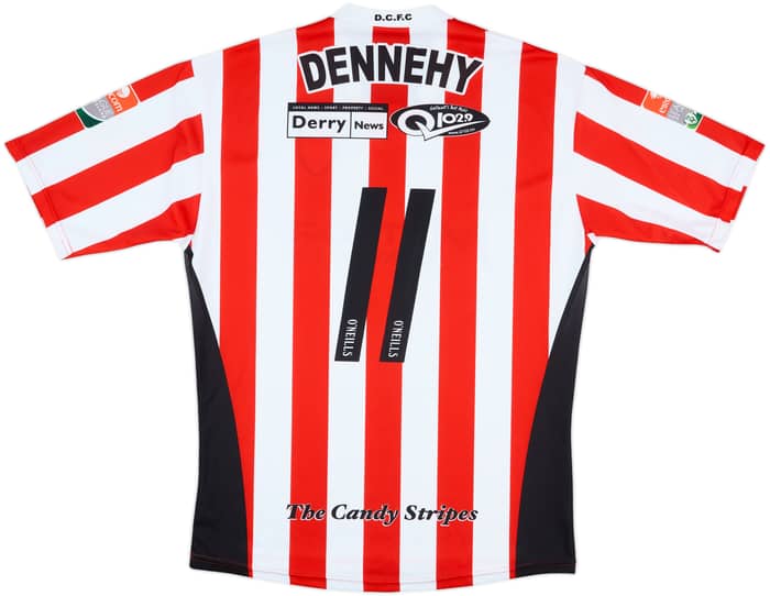 2008-09 Derry City Match Issue Home Shirt Dennehy #11