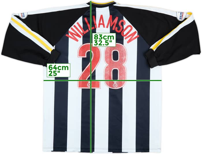 2003-04 Torquay United Match Issue Away L/S Shirt Williamson #28