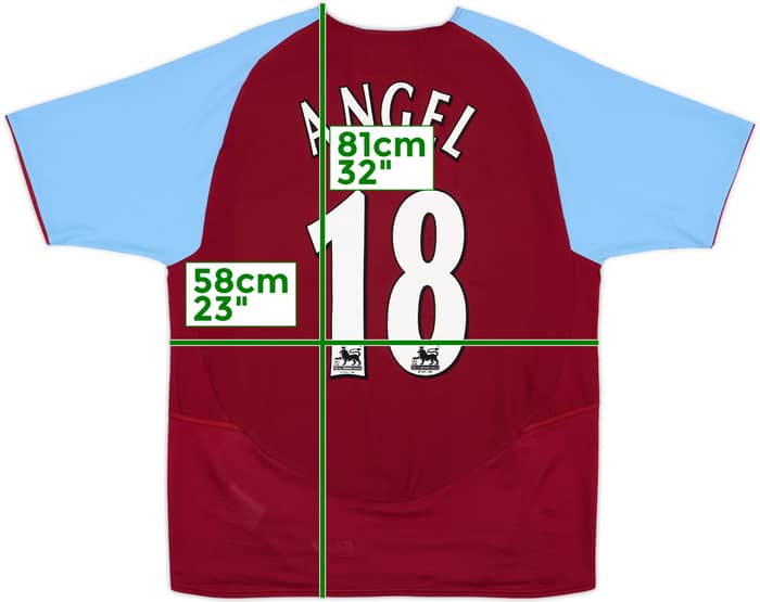 2003-04 Aston Villa Home Shirt Angel #18 - 8/10 - (S)