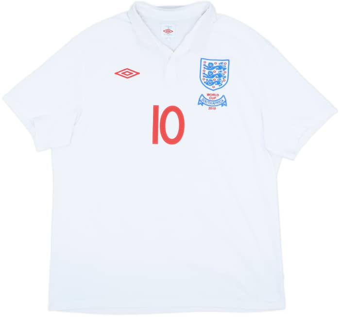 2009-10 England 'South Africa' Home Shirt Rooney #10 - 8/10 - (XXL)