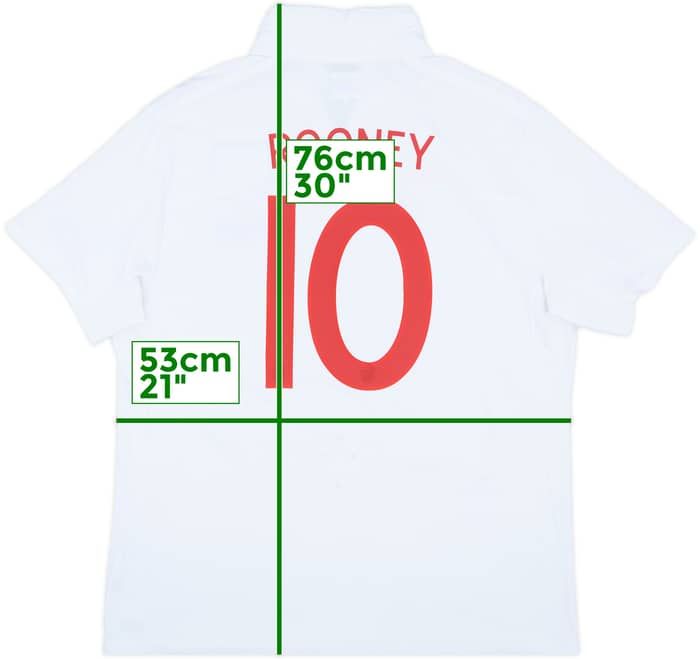 2009-10 England 'South Africa' Home Shirt Rooney #10 - 8/10 - (XXL)