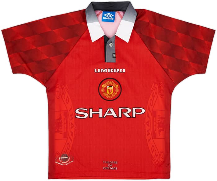 1996-98 Manchester United Home Shirt - 9/10 - (Y)