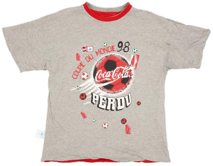 1998 France 98 Coca Cola 'Coupe Du Monde' Reversible Graphic Tee - 9/10 - (XL)