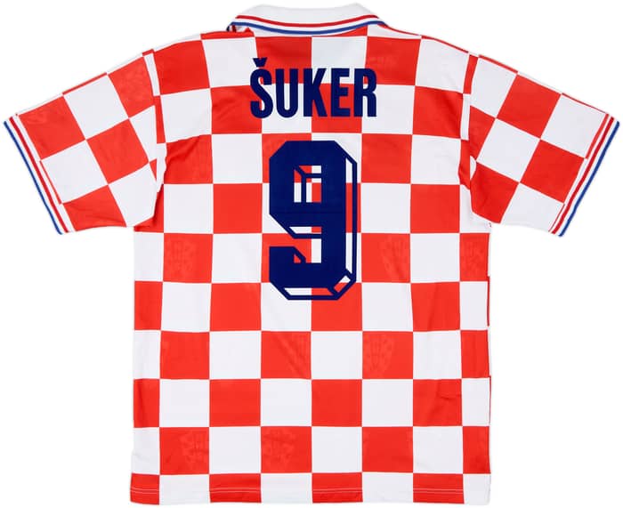 1996-98 Croatia Home Shirt Suker #9 - 8/10 - (L)