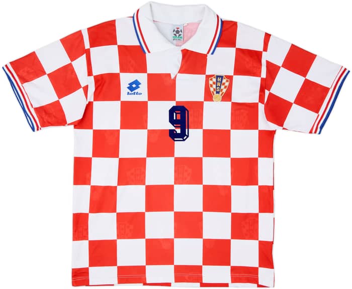 1996-98 Croatia Home Shirt Suker #9 - 8/10 - (L)